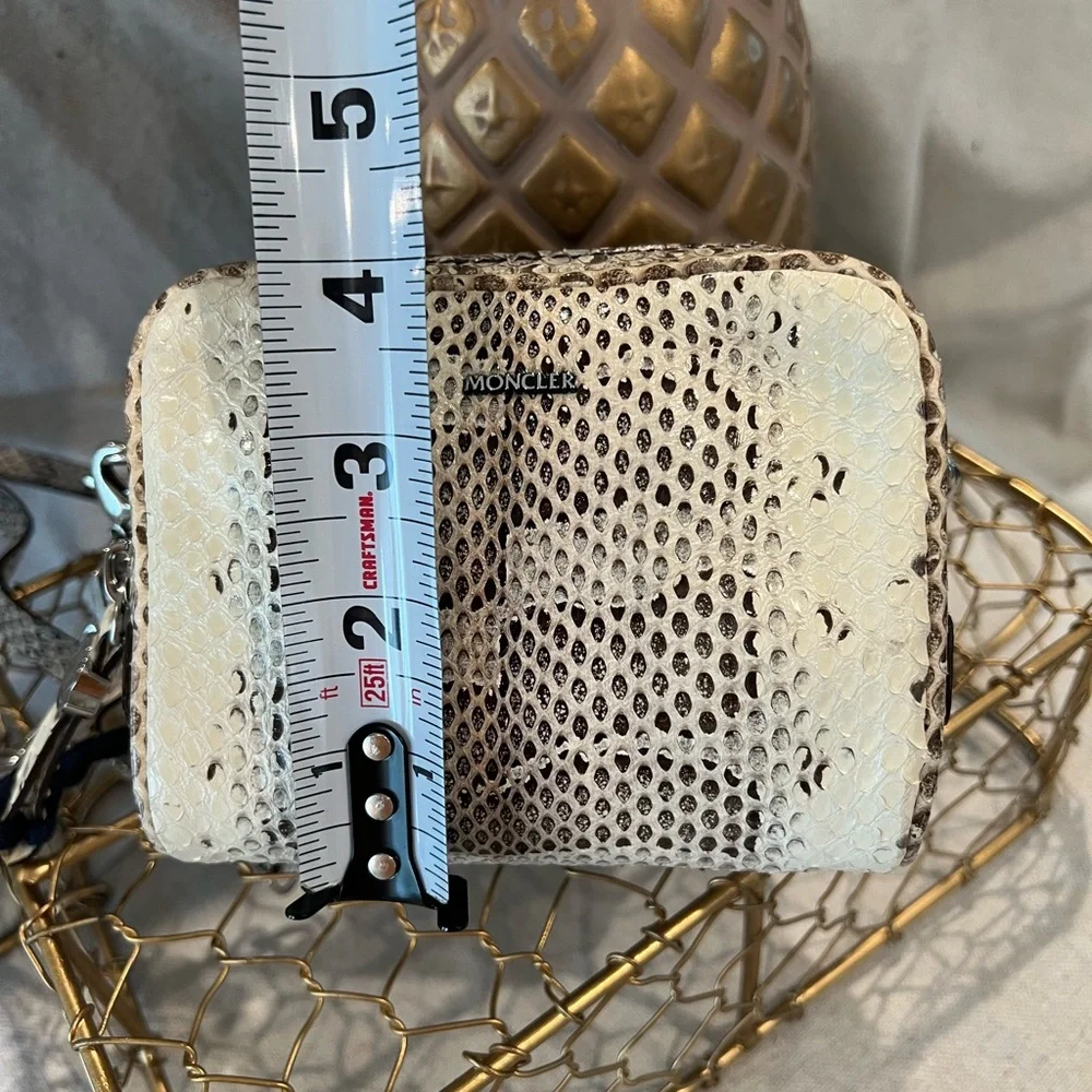 Moncler Cream and Gray Snake Print LUISA Crossbody Bag - Picture 7 of 9